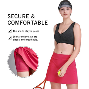Falda Deportiva para Mujer de la Mejor Calidad, Color Rosa, Cintura Ajustable, Bolsillo para Pelotas, Secado Rápido, Antiarrugas, Falda de Tenis para Mujer - Product Image 4