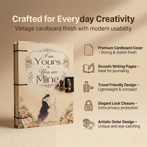 A5 Floral Love Quote Lock Journal Handmade 200 Pages Notebook | Vintage Cardboard Diary Romantic Writing NoteBook Gift Wholesale - Product Image 2