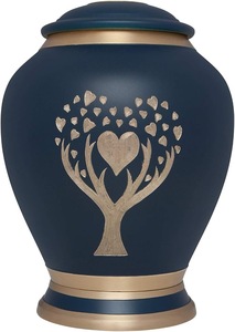 Decorative Premium Brass Oval Handicraft Cremation Urn for Human Ashes Durable <b>Memorial</b> Container with Secure Closure - Product Image 6