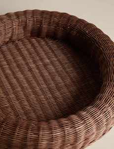 Elegante Bandeja de Servir Redonda de Mimbre Marrón Oscuro, Plato Decorativo para Comida, Portavasos para Mesa de Cocina o Desayuno - Product Image 6