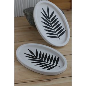 RR ENTERPRISES Handcrafted Resin Modern Oval and Round Design Serving Trays for Home Decor - Product Image 6