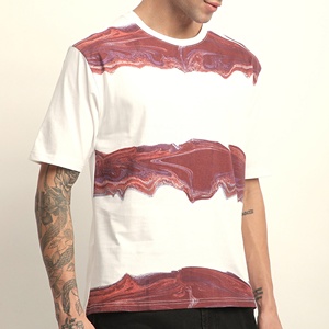Men's <b>White</b> Plain Cotton Made in Bangladesh <b>T</b>-<b>Shirt</b> Short Sleeve O-Neck Regular <b>Fit</b> Casual Jersey Knitted Solid Color - Product Image 3