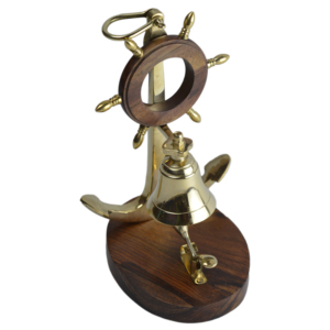 <b>Brass</b> <b>Bell</b> Desk Decor Wooden and <b>Brass</b> <b>Bell</b> Hotel Reception and Kitchen Design <b>Bell</b> Polished Finishing - Product Image 5