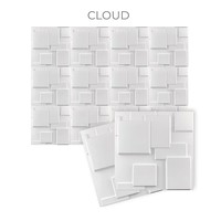 Panneau mural 3D en PVC blanc, prix usine, imperméable, résistant à l'humidité, décoratif géométrique, pour salon