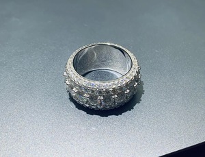 5 Layer Moissanite Diamond <b>Iced</b> Out Band <b>Ring</b> Mens Hip Hop Bling <b>Ring</b> Jewelry for Men and Women Luxury Statement - Product Image 3