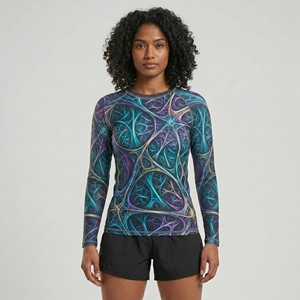 Rashguard pour femmes, écologique, séchage rapide, antibactérien, léger, respirant, confortable pour le sport, impression personnalisée haute qualité - Product Image 1