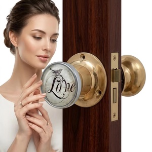 Modern <b>Ceramic</b> Round Door <b>Knob</b> with Love Bird Design-Durable Eco-Friendly Furniture Handle for Bedroom Kitchen Bathroom & More - Product Image 3