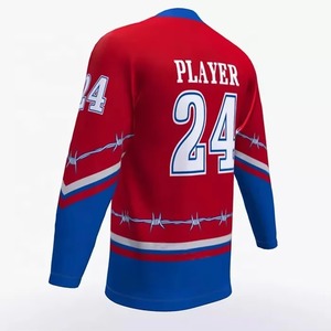 Breathable Sports Ice Hockey Uniform Custom Heat-Transfer Printed Embroidery <b>Top</b> Quality Ice Hockey Jersey - Product Image 5