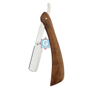 Navaja de Afeitar Clásica de Acero Inoxidable con Mango de Madera para Barbería y Peluquería - Product Image 2