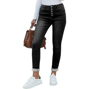 2025 femmes hiver thermique Denim jeggings taille haute maigre Leggings polaire doublure respirant foncé lavé imprimé motif - Product Image 4