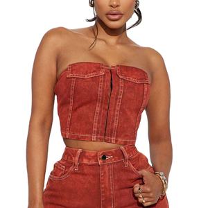 Haut en jean sans manches personnalisé pour femme, respirant, de qualité supérieure, vente chaude, international, en gros - Product Image 3