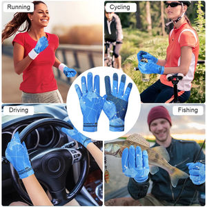 Gants de cyclisme respirants en soie glacée à doigts complets pour la protection solaire et le refroidissement des mains, unisexe, pour l'été - Product Image 5