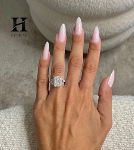 Luxury 5 Carat Radiant Cut Engagement Ring Three Stone Lab Diamond Ring with Cadillac Side Stones 14K White Gold Wedding Ring - Product Image 3