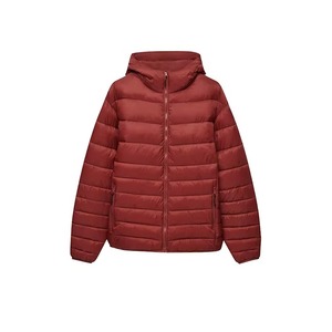Men's Winter Puffer Jacket Regular Length XL Quilted Bomber Style Hooded Polyester Nylon <b>Shell</b> <b>Light</b> Sublimation Technique Men - Product Image 1
