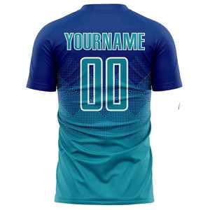 เสื้อฟุตบอลสั่งทำพิเศษสำหรับผู้ใหญ่ แขนสั้น โพลีเอสเตอร์ 100% ระบายเหงื่อได้ดี คอวี พิมพ์ลายแบบรีดร้อน ระบายอากาศได้ดี เหมาะสำหรับฤดูร้อน พร้อมพิมพ์ชื่อทีม - Product Image 3
