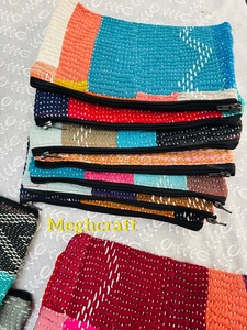 Premium Multi-Functional Cotton Kantha Embroidered Pouch Lightweight & Eco Friendly Pouch With Zipper Closure Wholesale Export - Product Image 3