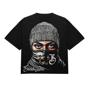 เสื้อยืดโอเวอร์ไซส์สีดำสำหรับผู้ชาย YOURBRAND DEPARTEMENT ผลิตในสหรัฐอเมริกา พิมพ์ลายด้วยเทคนิค Heat-Transfer ระบายอากาศได้ดี แห้งเร็ว สไตล์สตรีท คอกลม - Product Image 1