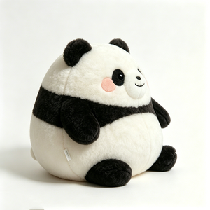 Customize Soft Fluffy Chonky Panda Stuffed Animal | <b>Squishy</b> Black & White Panda Plushie Gift for Kids - Product Image 4