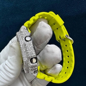 Montre de luxe antique à quartz pour Moissanite, bracelet en caoutchouc, cadran analogique, boîtier en acier inoxydable - Cadeau de mode haut de gamme, édition limitée - Product Image 5