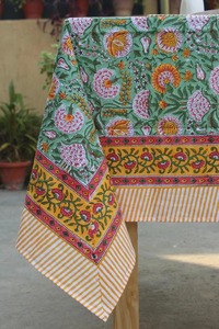 Mantel de Algodón 100% Estampado a Mano, Cubierta para Mesa de Comedor Hecha a Mano, Decoración para Mesa de Boda, Recepción, Fiesta, Hogar, Todos los Tamaños Personalizados - Product Image 6