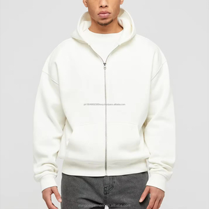 Sweat à capuche zippé boxy personnalisé 100% coton lavé style vieilli, vêtement vierge pour trajets urbains et festivals de musique - Product Image 2