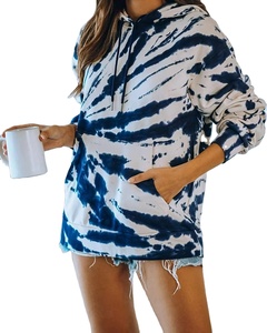 Nuevo personalizado satén completo forrado seda Tie-Dye pulóver Sudadera con capucha bordado de punto satén colorido invierno patrón Color sólido con capucha - Product Image 1