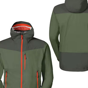 Chaqueta cortavientos impermeable de color negro sólido al por mayor, diseño personalizado, bolsillo frontal, cremallera de cuarto de tamaño grande, para hombre - Product Image 4