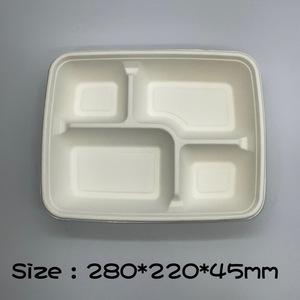6 Compartment Customizable Disposable <b>Takeaway</b> Box for Lunch Box of Packages School Lunch Box - Product Image 4