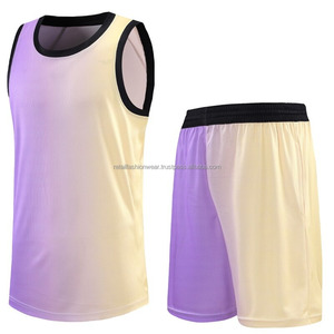Tenue de sport de basket-ball pour hommes Bsci Vente en gros sans manches à séchage rapide Double poche latérale Respirante Imprimé Ensembles grande taille pour adultes - Product Image 5