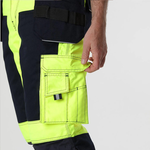 Pantalones de Trabajo de Alta Visibilidad para Hombre, con Rayas Reflectantes, Múltiples Bolsillos, Transpirables, Corte Recto, Estilo Lona de Peso Medio - Product Image 4