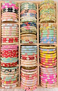 Assorted Metal Bangle Bracelet <b>Set</b> with Multi <b>colour</b> Enamel Designs Fashion Stackable Jewelry Bangles for Women - Product Image 5