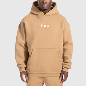 Sudadera con Capucha Azul Marino para Hombre, Color Sólido, Felpa de Algodón, Casual, con Logotipo Estampado en la Parte Delantera, Corte Regular, Estilo Otoñal - Product Image 3