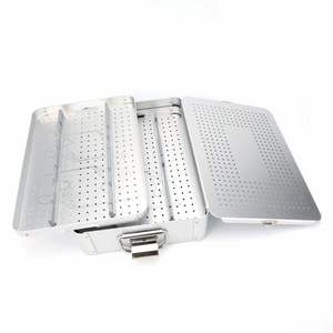 New Aluminum Surgical Instrument Sterilization <b>Box</b> Autoclavable Perforated Medical Tray with <b>Locking</b> Lid Pentax sterilized <b>box</b> - Product Image 4