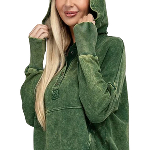 Sweat à capuche boxy en molleton bouclette 500 g/m² de haute qualité, écologique, délavé à l'acide, pour l'hiver, streetwear personnalisé - Product Image 6