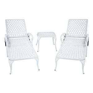 Chaise longue élégante en aluminium blanc, 1 pièce - Product Image 4