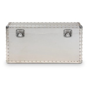 Caja de metal plateada multiusos, ideal para almacenamiento de documentos en el hogar u oficina y para guardar artículos esenciales diarios, procedente de la India. - Product Image 1