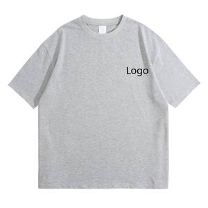 Plus Size mens <b>tshirt</b> Design OEM Logo Custom Men Hip Hop Loose Short Sleeve Solid Woven Blank O-Neck Plus Size Casual T-shirts - Product Image 3