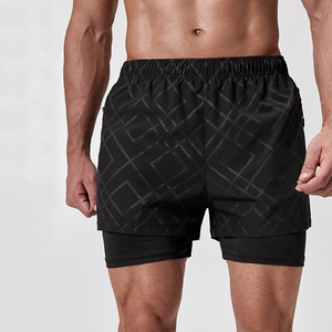 Pantalones Cortos Deportivos Personalizados con Logotipo para Hombre, Hasta la Rodilla, de Secado Rápido, Transpirables, Ecológicos, 2 en 1, para Correr, Gimnasio, Pickleball, Running - Product Image 1