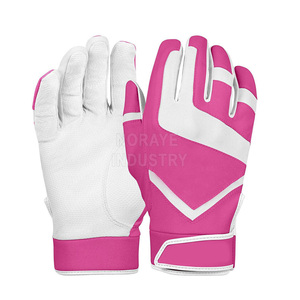 Nouvelles gants de frappe de baseball de haute qualité, design moderne, couleur rose et blanc, en cuir. - Product Image 1