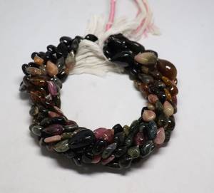 Natural Multi Tourmaline Smooth Straight Drill Pear Shape Beads 11x14MM Tourmaline Gemstone Beads 15 Inch Strand Tourmaline Pear - Product Image 1