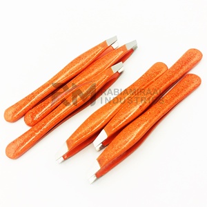 RMI Orange Glitter Color And Silver Tip Japanese Stainless Steel Top Product Eyebrow Tweezer - Product Image 5