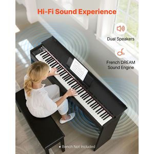 Piano Digital de 88 Teclas Contrapesadas con Teclado Eléctrico, Soporte, Adaptador de Corriente y Pedal Triple - Piano Contrapesado 680 - Product Image 3