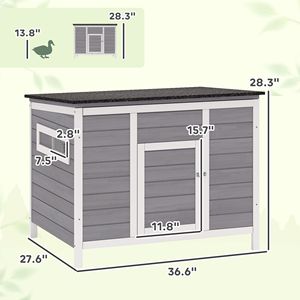 Pollaio XL in Legno per Conigli con Tetto Apribile, Base Rimovibile, Gambe Rialzate, Rampa, Finestre Ventilate, Realizzato in Legno di Abete - Product Image 3