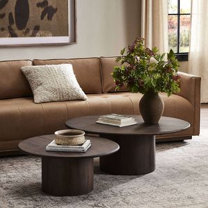 Noverra Solid Teak Wood Round <b>Nesting</b> Coffee <b>Table</b> Modern Wooden Center <b>Table</b> Living Room Hotel Cafe Furniture Indonesia collect - Product Image 3