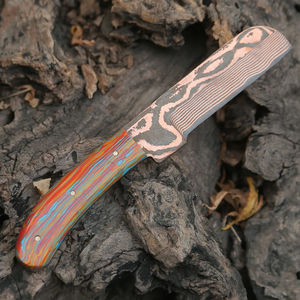 Premium Damascus Steel Fixed Blade Camping Hunting Knife Serrated Edge Colorful Resin Handle DIY Collectible Functional ODM <b>Drop</b> - Product Image 6