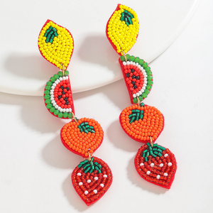 BY MULTI CRAFT – Nouveauté Été : Perles Bohèmes Classiques pour Femme, Style Pastoral, Perles de Riz, Motifs Pastèque, Fraise, Citron, Kaki - Product Image 4