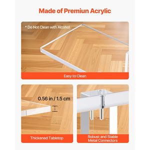 Consolle Moderna Rettangolare in Acrilico con 2 Ripiani, Scrivania Laterale Stretta e Vano Portaoggetti Sottostante Trasparente - Ideale per Hotel - Product Image 5