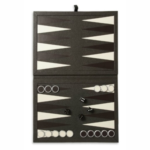 Jeu de Backgammon Premium en Cuir Végétalien avec Gobelets à Dés, Plateau Pliant Portable pour Décoration Intérieure et Divertissement en Voyage - Product Image 4