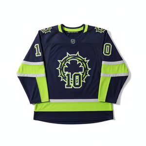 Maillots de hockey sur glace personnalisés en polyester 100 % par sublimation, 280 grammes, vente en gros, uniformes d'équipe américaine, anti-bactériens, séchage rapide - Product Image 1