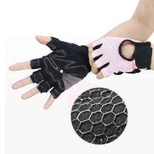 Gants de cyclisme unisexes personnalisables à logo, mi-doigts, à manches longues, thermiques, compatibles écran tactile, écologiques, rayés en coton/spandex - Product Image 2